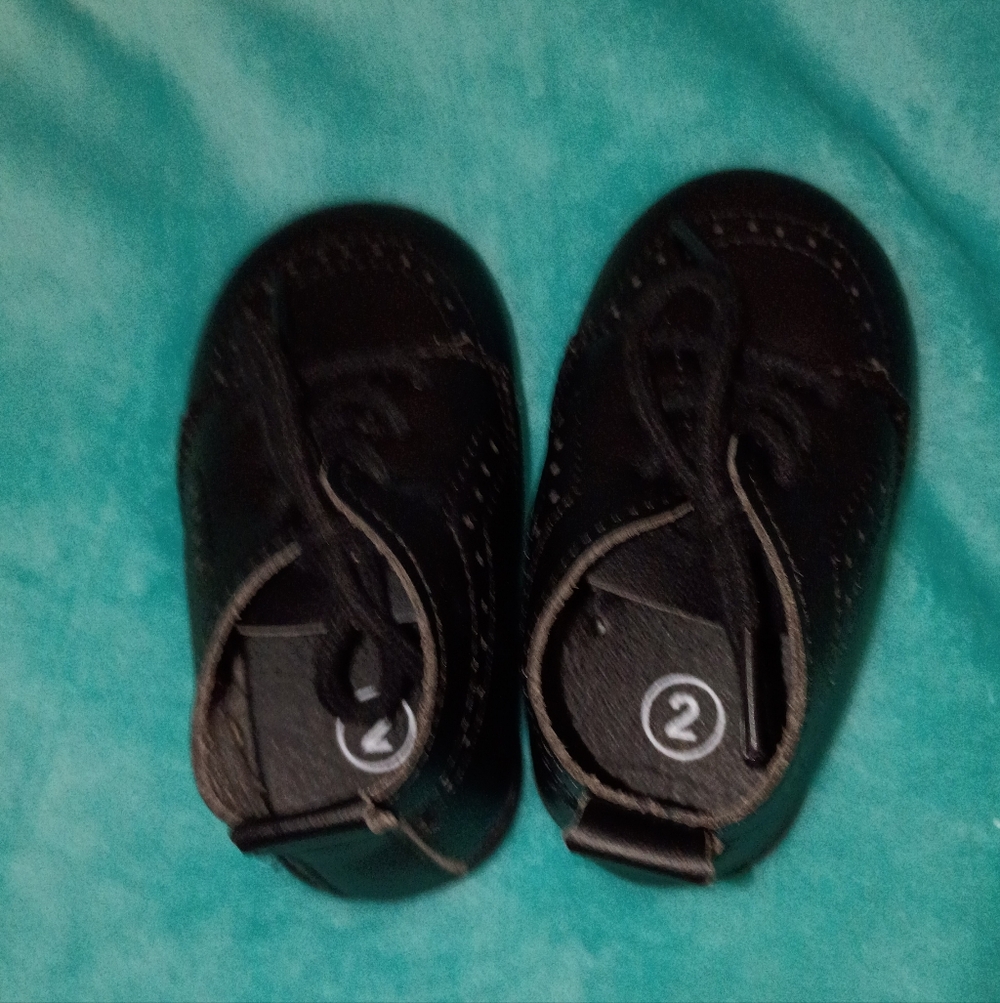 Black Kids Lace-Up Oxford Shoes